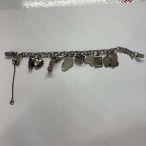 Vtg sterling charm bracelet
